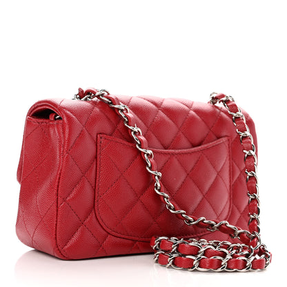 Chanel Caviar Quilted Mini Rectangular Flap Red 3 of 10