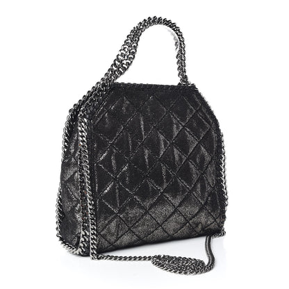 Stella McCartney Chamois Shiny Dotted Quilted Mini Falabella Tote Ruthenium 3 of 10