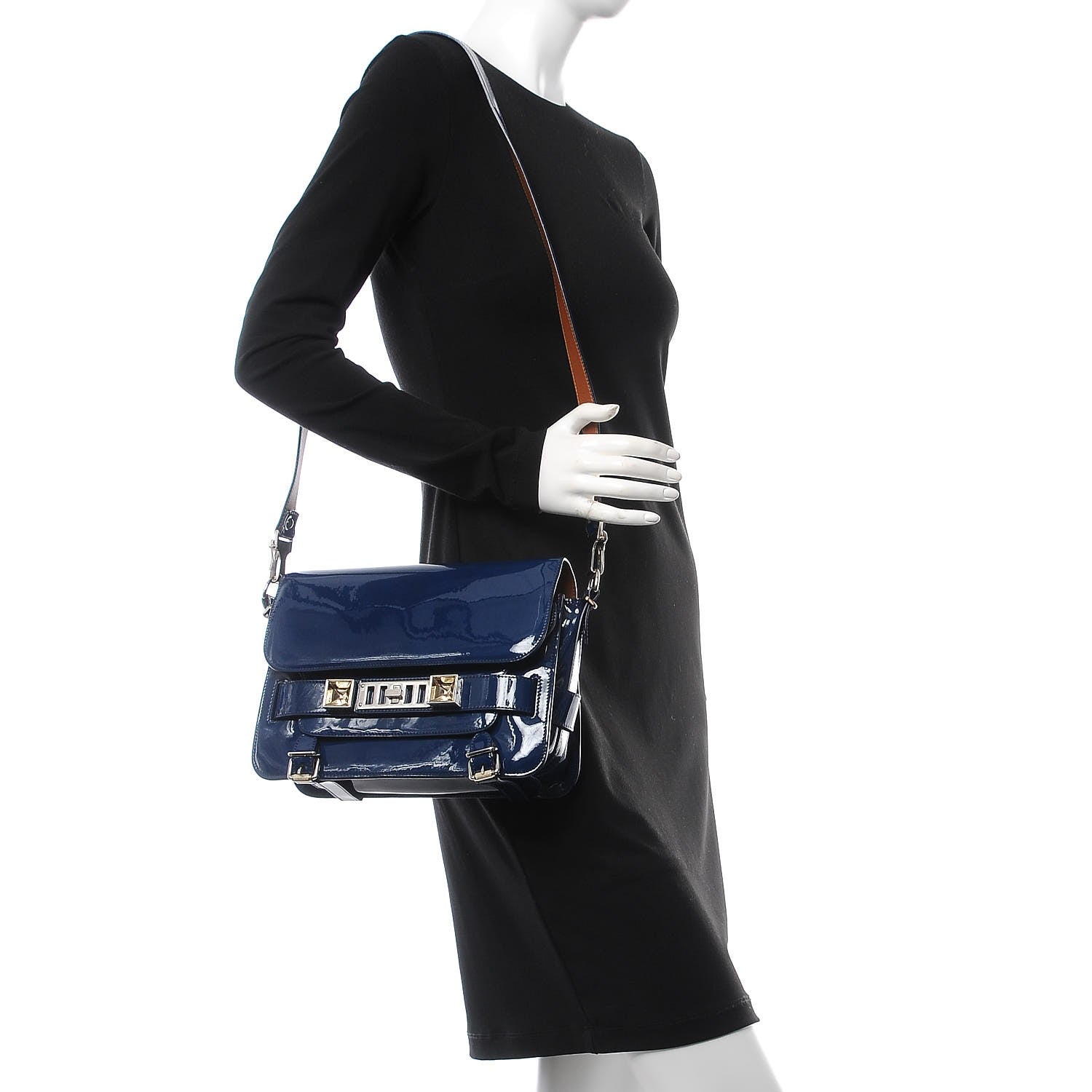 Proenza Schouler Patent PS11 Classic Shoulder Bag Cadet Blue 2 of 10