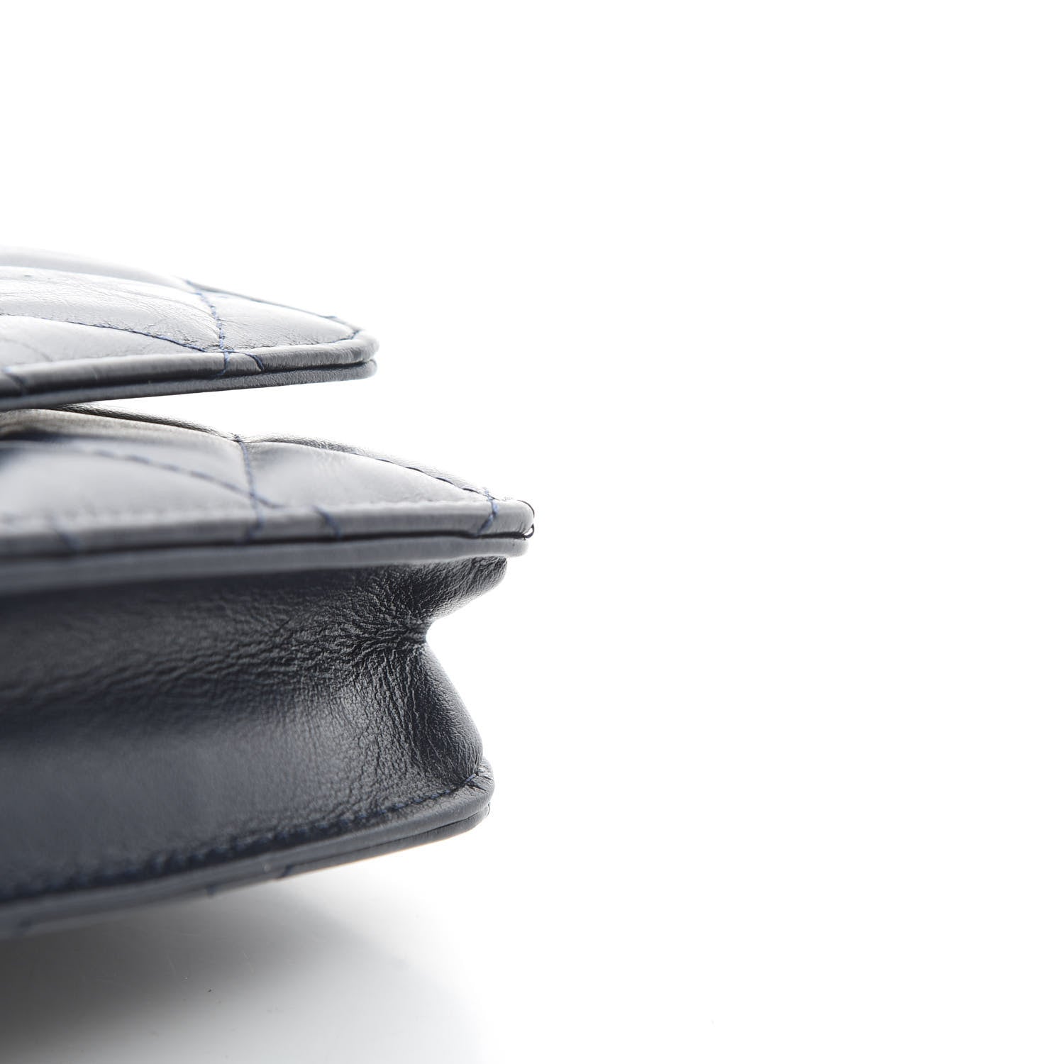 Chanel Aged Calfskin Quilted Reissue Wallet On Chain WOC Navy Blue 12 of 14