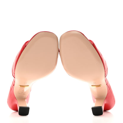 Gucci Nappa Matelasse GG Marmont 75mm Slide Sandals 36 Maple Red 5 of 9