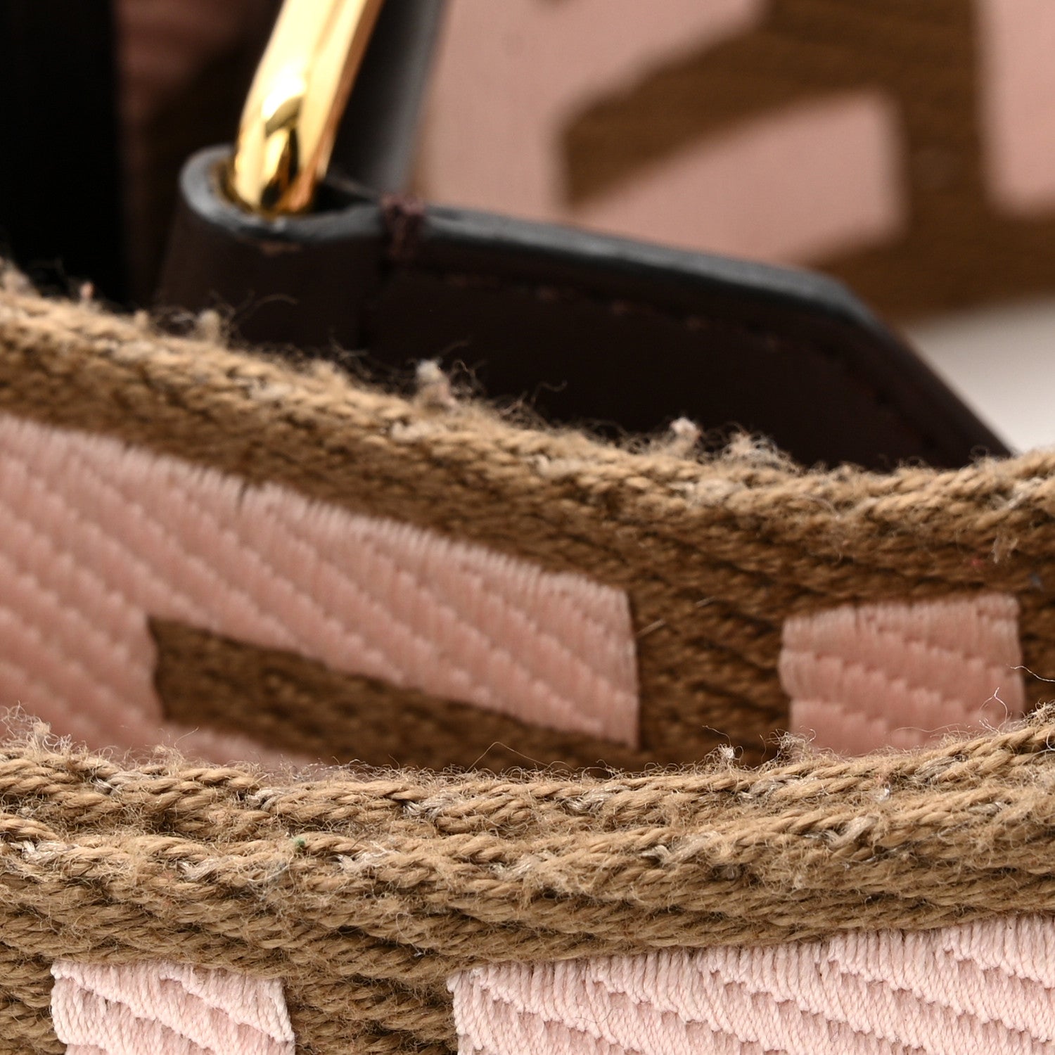 Fendi Ribbon Vitello Century FF 1974 Embroidered Adjustable Strap You Fango Rosa Confetto Chocolate 6 of 8