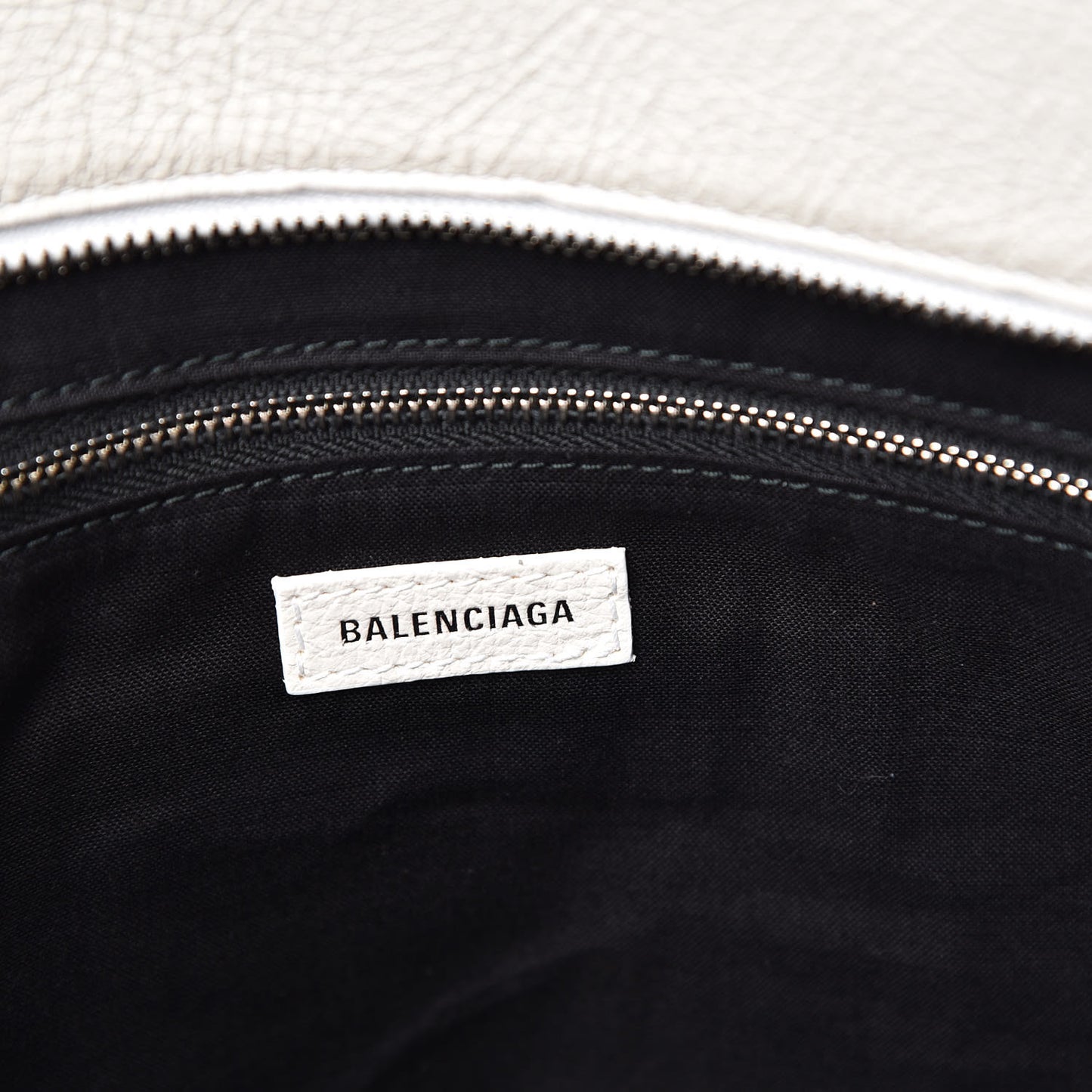 Calfskin Logo Medium Shopping Tote White