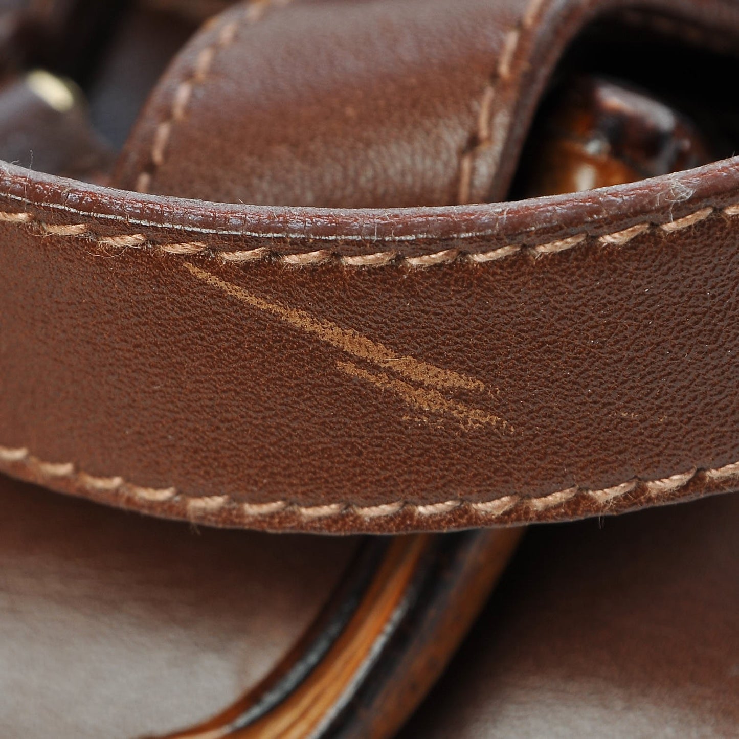 Calfskin Bamboo Backpack Brown