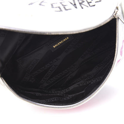 Balenciaga Agneau Arena Graffiti All Over XXS Souvenir Belt Bag White Multicolor 4 of 9