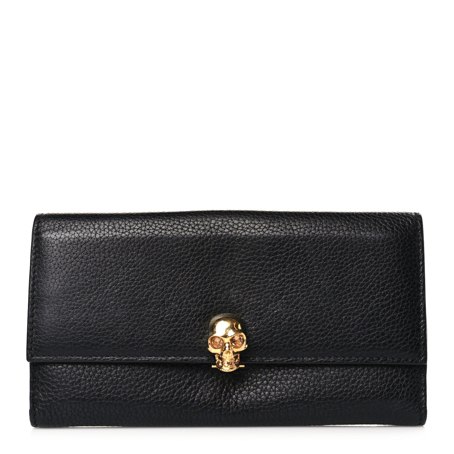 Alexander McQueen Calfskin Skull Continental Wallet Black 1 of 7