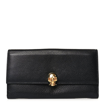 Alexander McQueen Calfskin Skull Continental Wallet Black 1 of 7