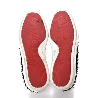 Christian Louboutin Veau Velours Studded Womens Slip On Sneakers 40.5 Black 7 of 18
