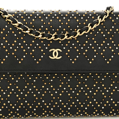 Chanel Lambskin Studded Wallet on Removable Chain Black 9 of 11