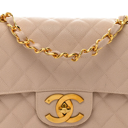 Chanel Caviar Quilted Jumbo Single Flap Beige 5 of 14