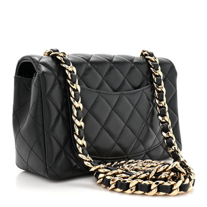 Chanel Lambskin Quilted Mini Coco Charms Rectangular Flap Black 3 of 13