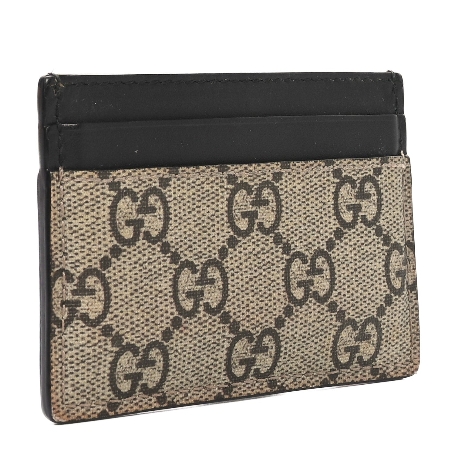 Gucci GG Supreme Monogram Bee Print Card Holder Black 3 of 8