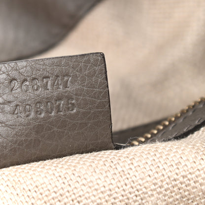 Gucci Pebbled Calfskin Medium Greenwich Shoulder Bag Grey 7 of 10
