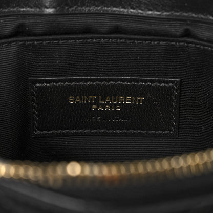 Saint Laurent Calfskin Matelasse Chevron Monogram A5 Wristlet Black 6 of 12