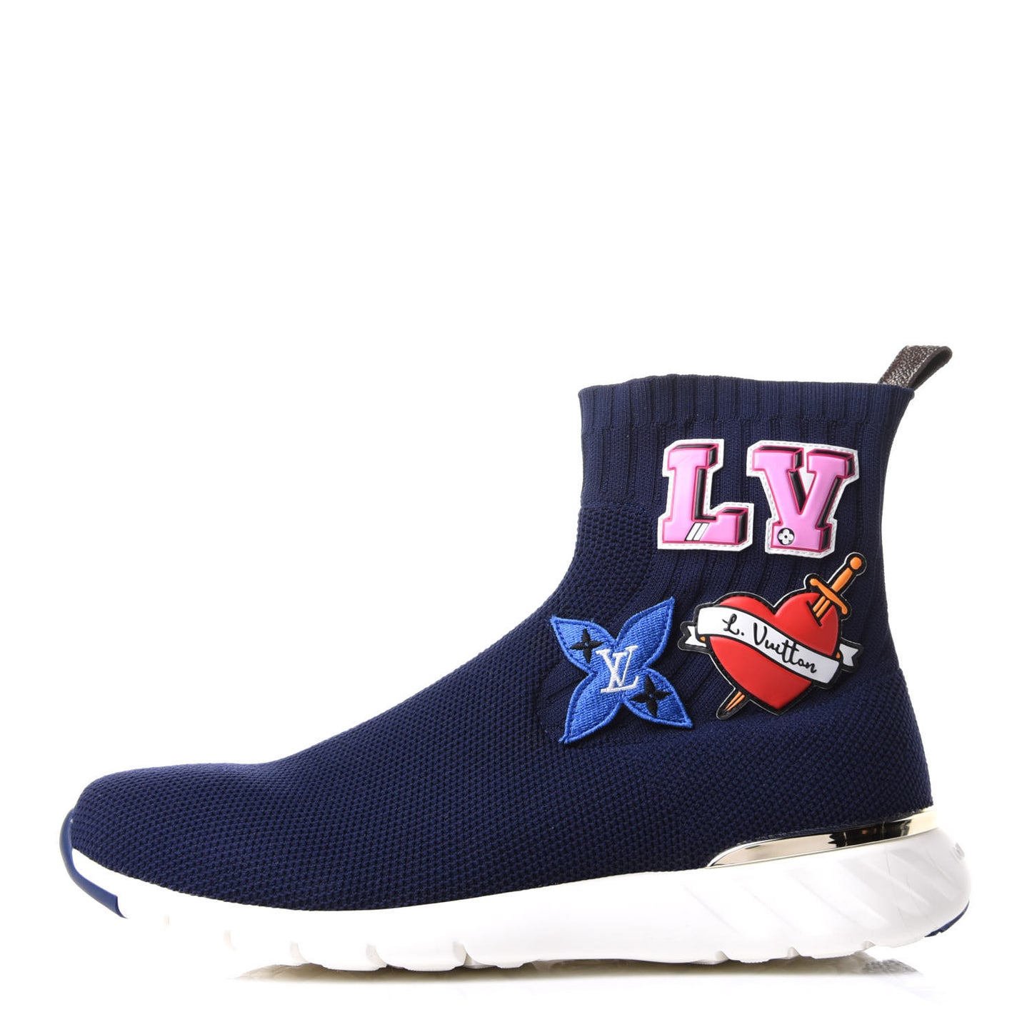 Stretch Fabric LV Black Heart Sock Sneaker 41 Marine