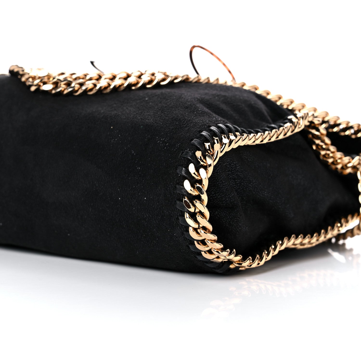 Stella McCartney Embellished Shaggy Deer Small Falabella Fold Over Tote Black 8 of 12