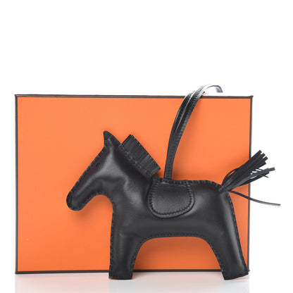 Hermes Milo Lambskin Grigri Rodeo Horse Bag Charm GM So Black 5 of 5