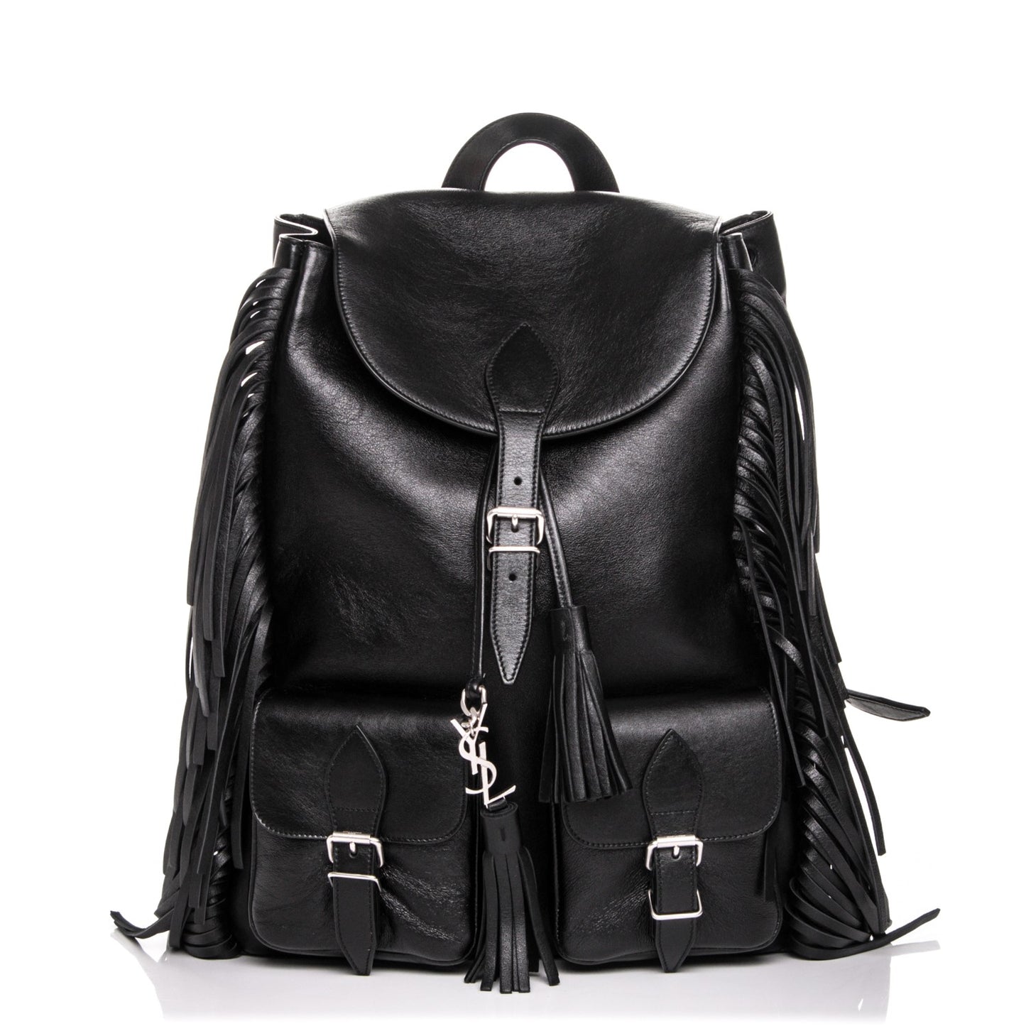 Calfskin Fringe Festival Backpack Black
