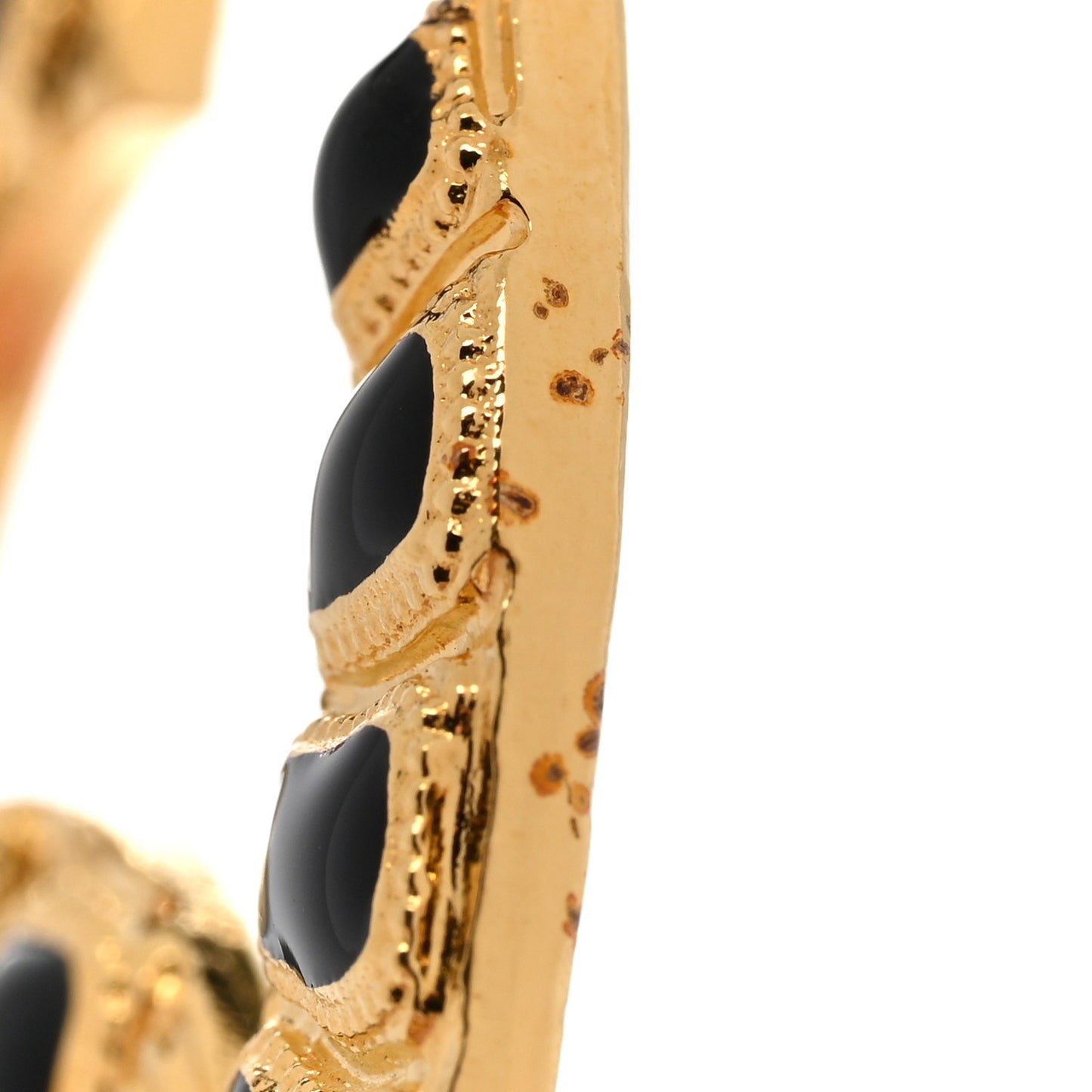 Resin Along The Nile CC Clip On Earrings Gold Black