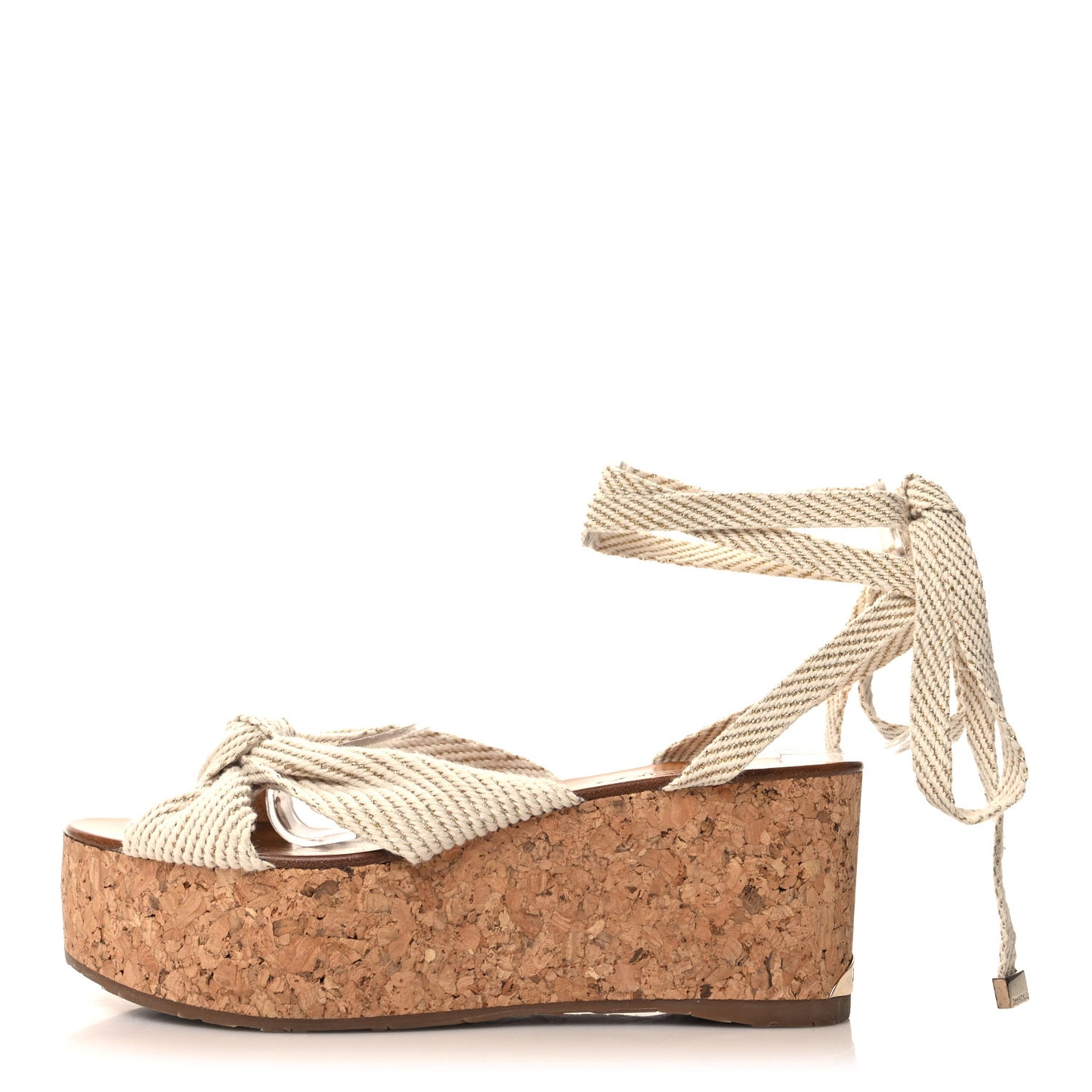 Fabric Lace Up Norah Wedge Sandals 37.5
