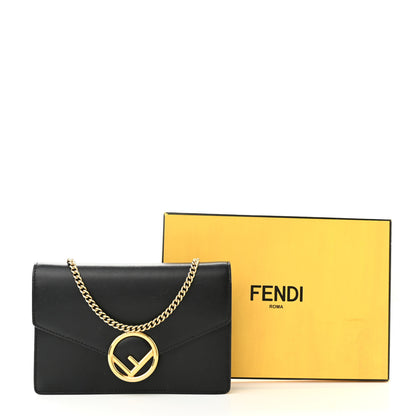 Fendi Vitello Liberty Lucido F is Fendi Medium Envelope Wallet on Chain Black 11 of 11