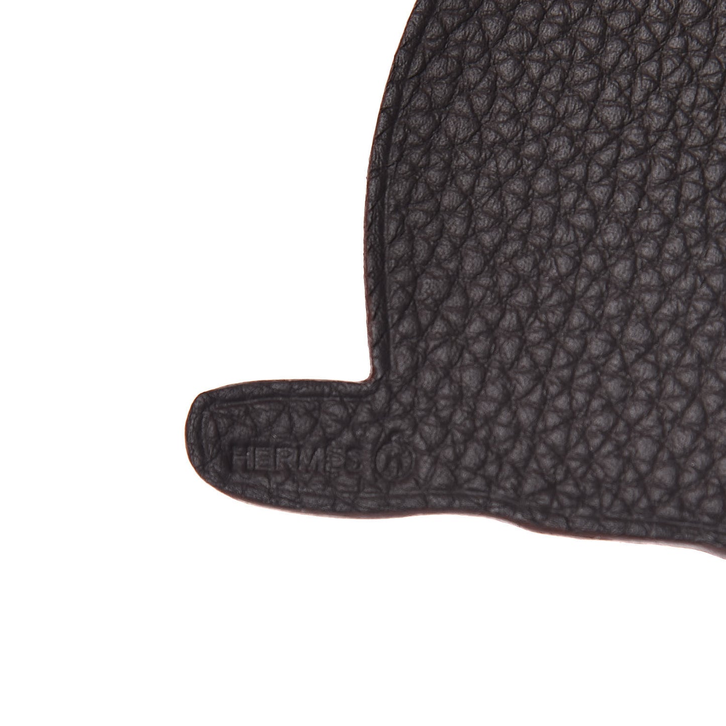 Togo Grain d'H Petit H Cat Bag Charm Plomb Black