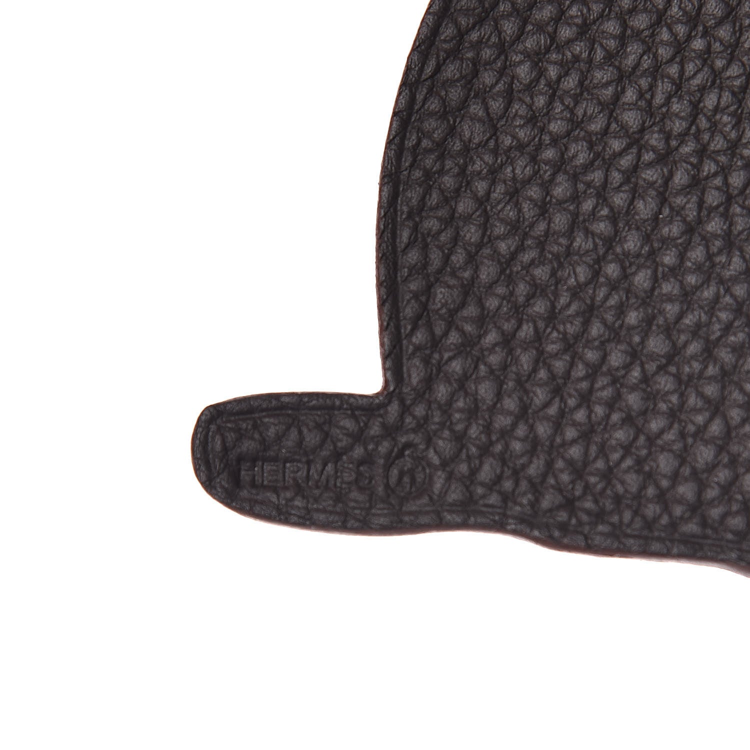 Hermes Togo Grain d'H Petit H Cat Bag Charm Plomb Black 3 of 4