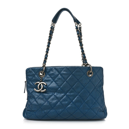 Chanel Iridescent Caviar Quilted Chic Shopping Tote Blue 1 of 9