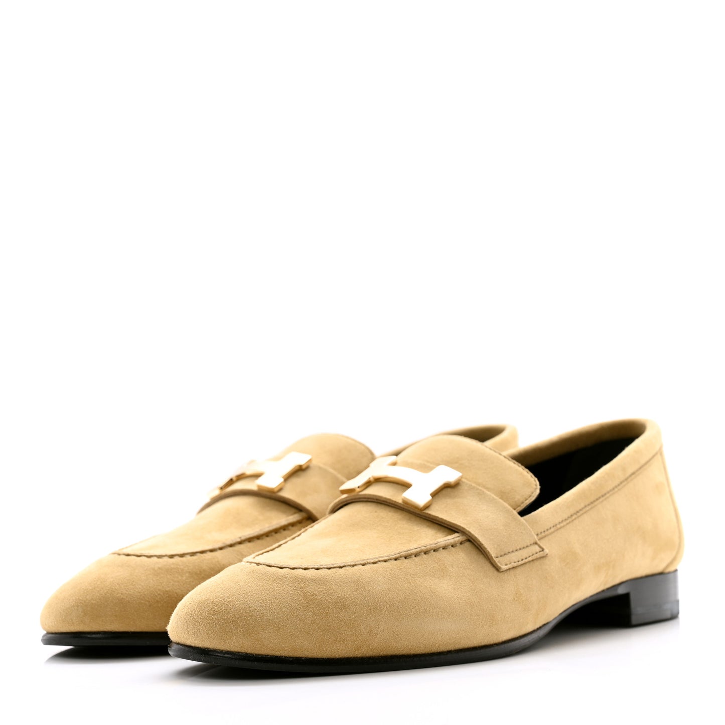 Suede Goatskin Paris Loafers 37.5 Beige Argile