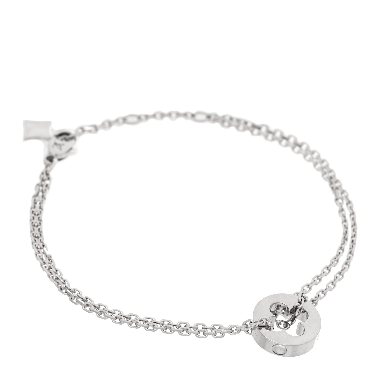 Louis Vuitton 18K White Gold Empreinte Chain Bracelet 1 of 5