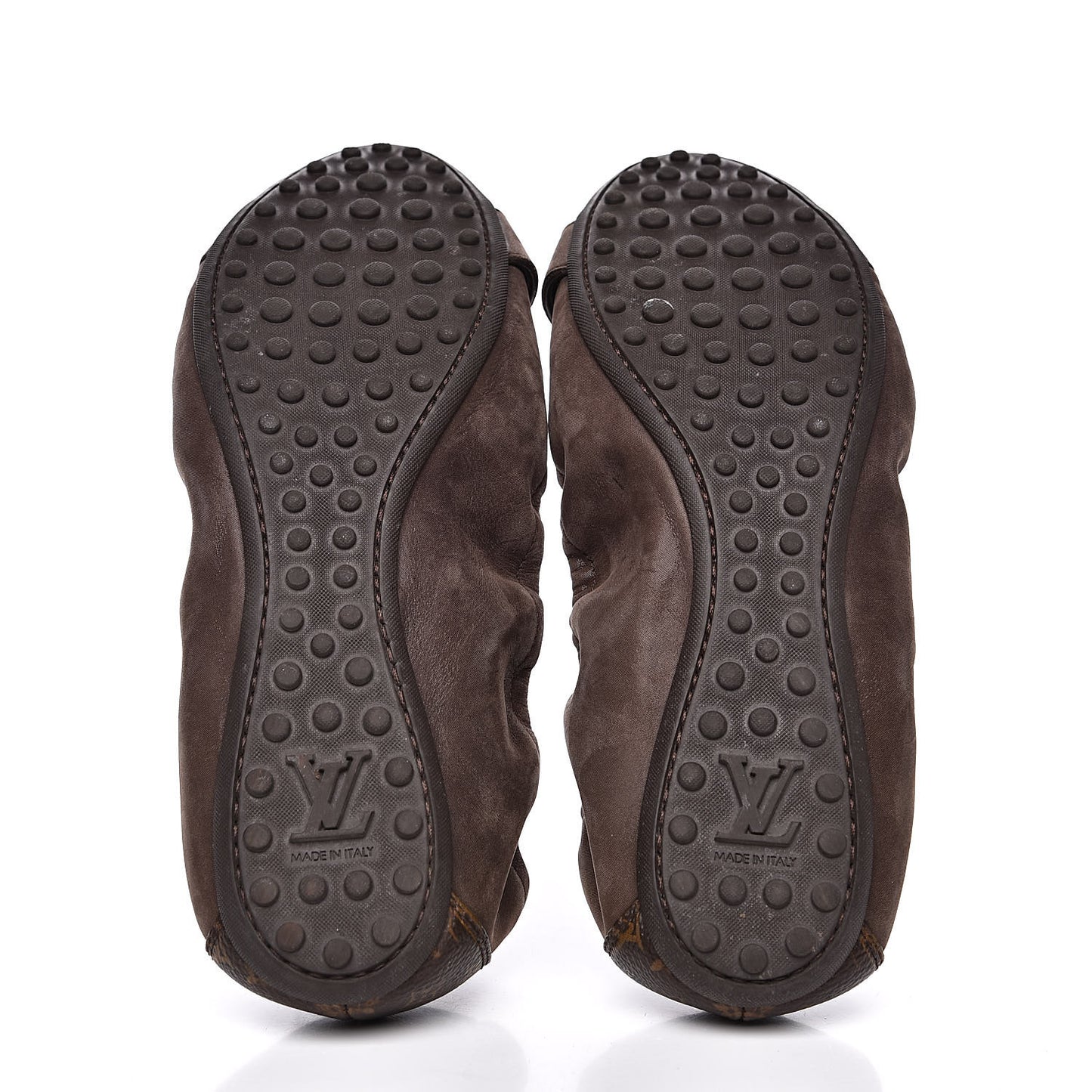 Monogram Suede Lucky Ballerina Flats 39 Brown