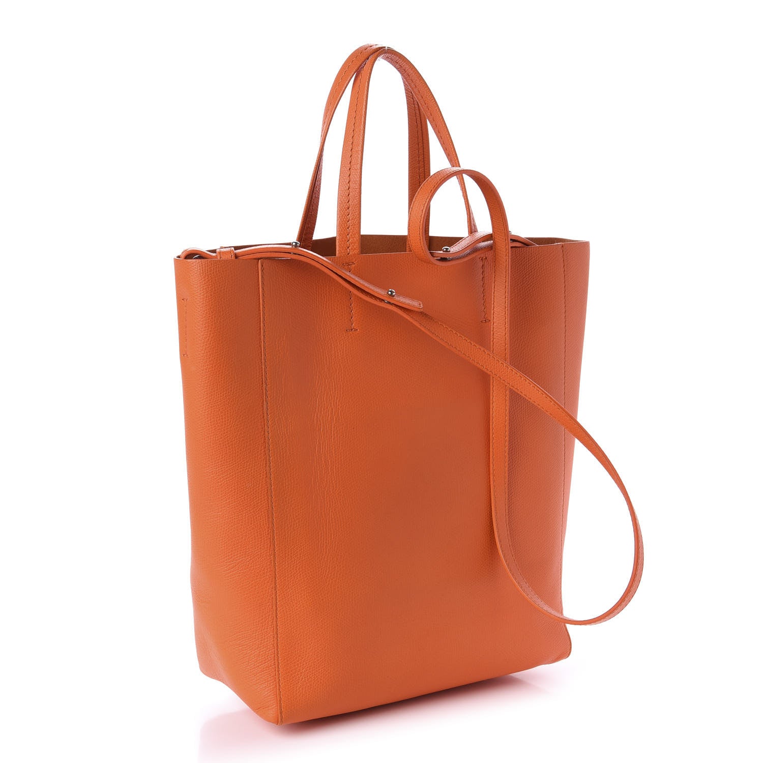 Celine Grained Calfskin Small Vertical Cabas Orange 593519
