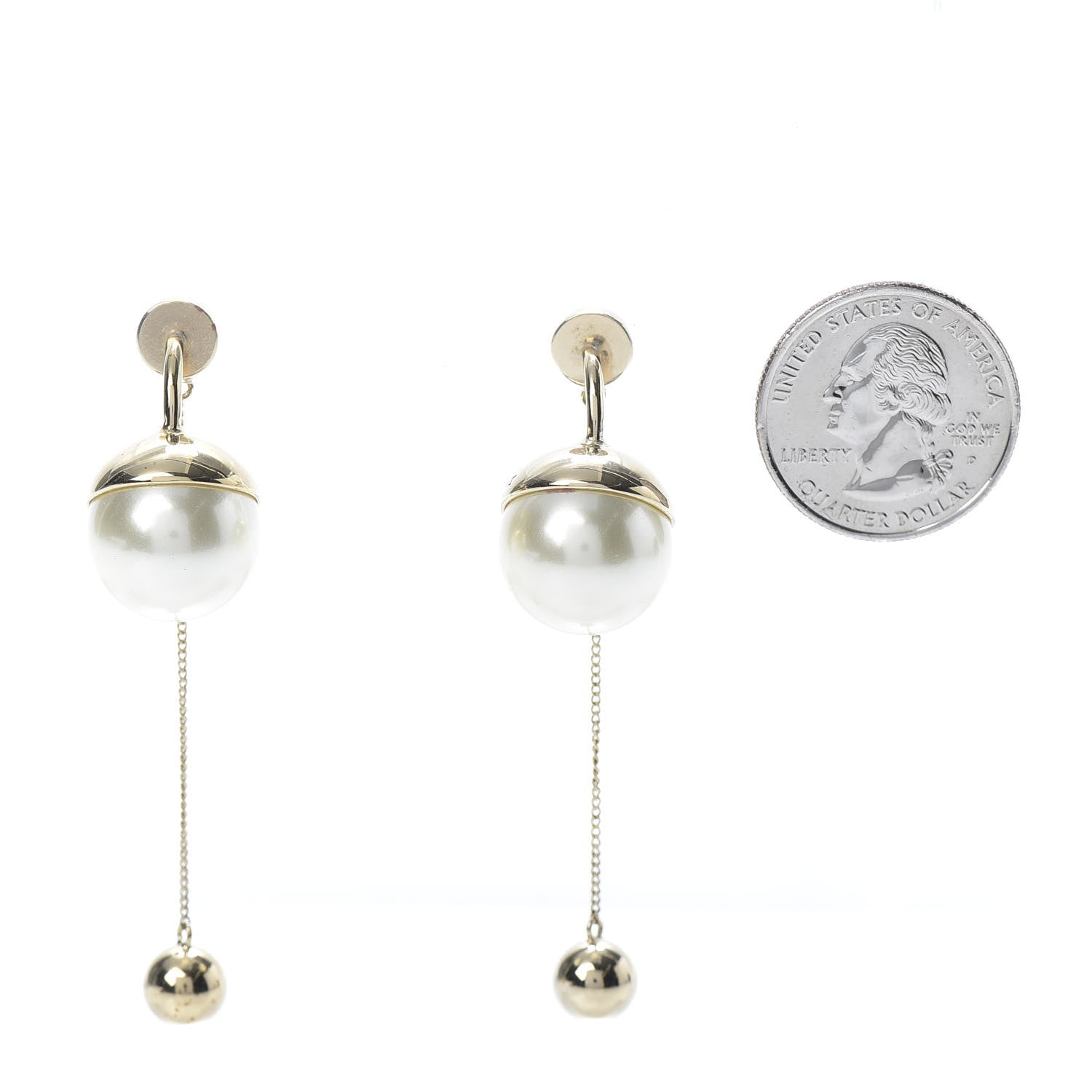 Christian Dior Pearl Mise En Dior Tribal Drop Earrings Gold 2 of 4