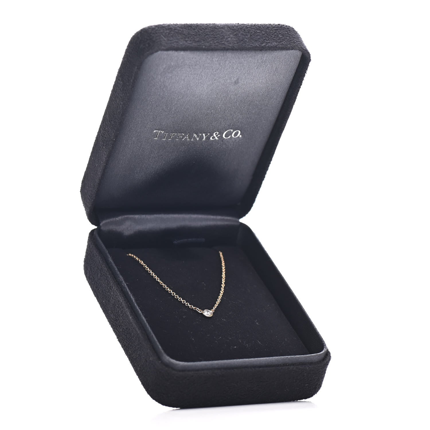 Tiffany 18K Yellow Gold Diamond .05ct Elsa Peretti Diamonds by the Yard Pendant Necklace 5 of 5