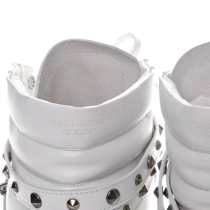 Saint Laurent Calfskin Wolly Spike SL/08H High Top Sneakers 47.5 White 11 of 15