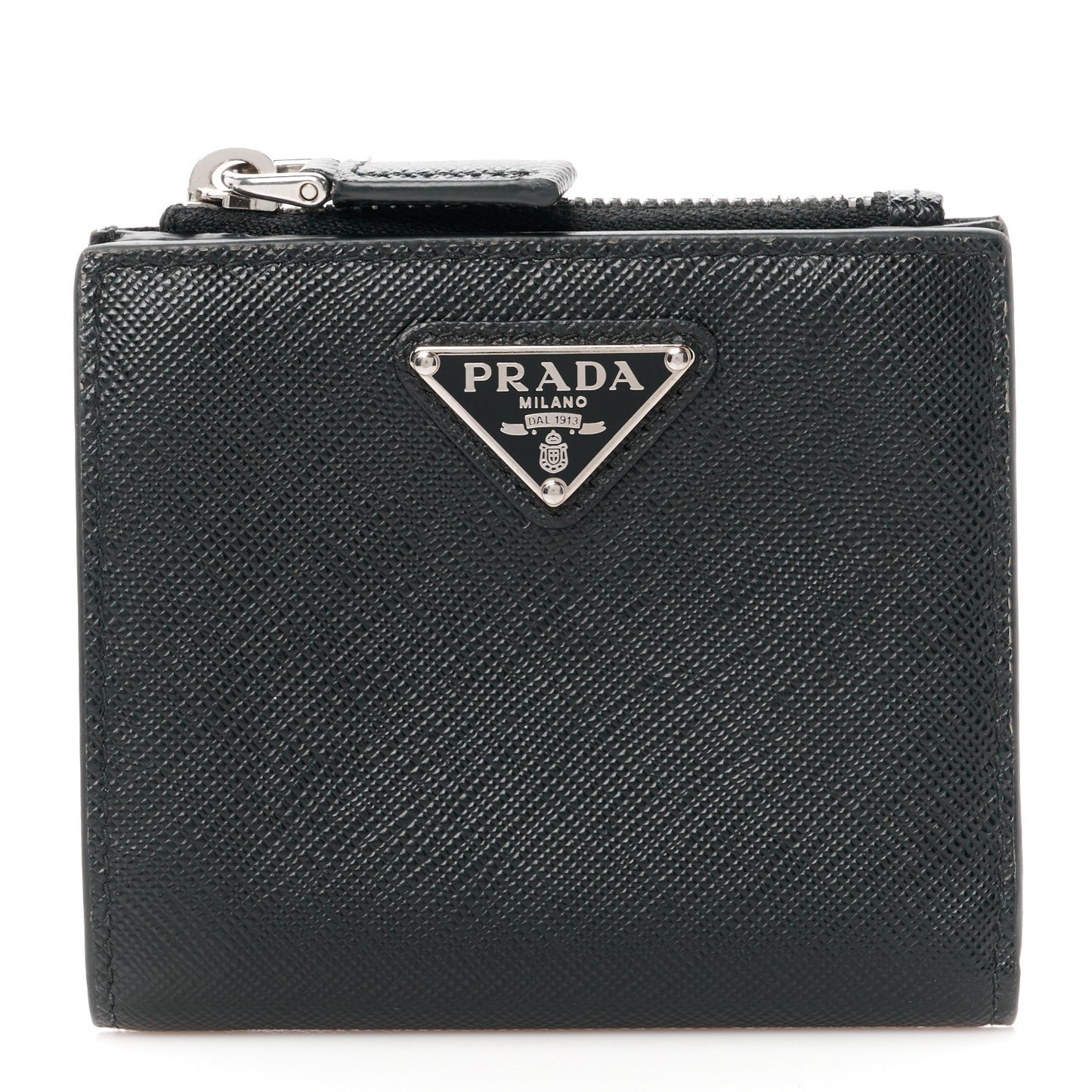 Saffiano Small Compact Wallet Black