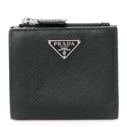 Prada Saffiano Small Compact Wallet Black 1 of 9