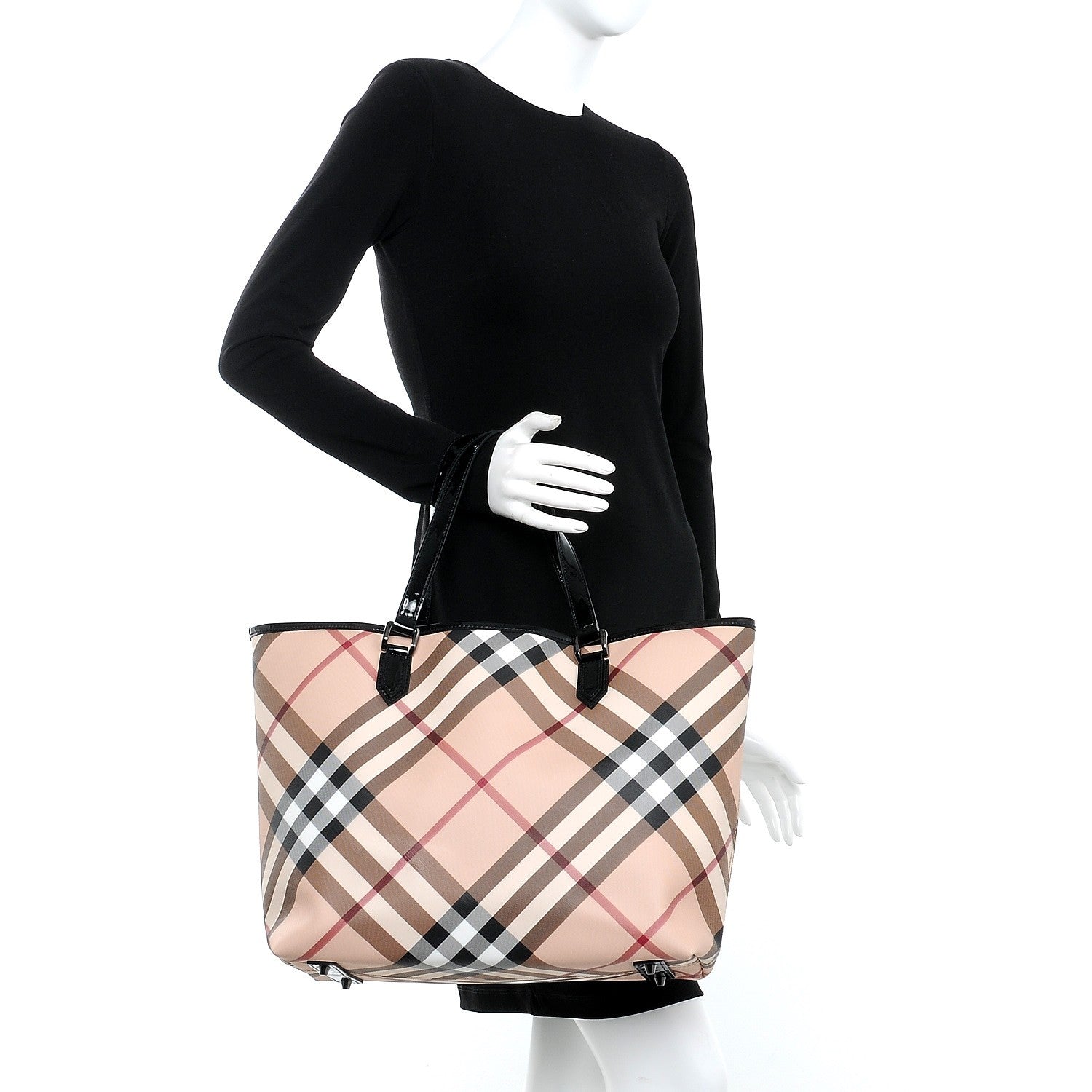 Burberry Nova Check Large Nickie Tote Black 2 of 10