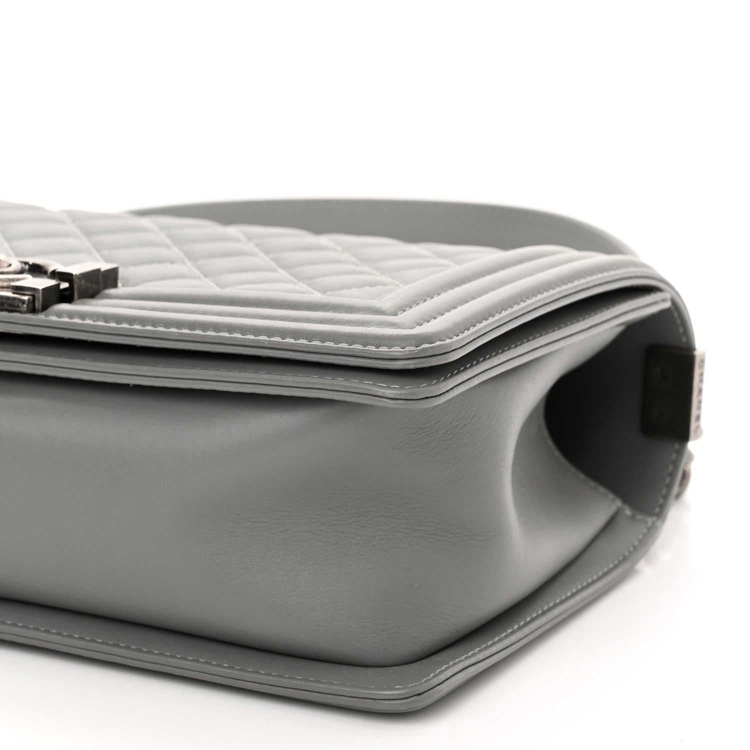 Chanel Lambskin Quilted Medium Boy Flap Grey 9 of 10