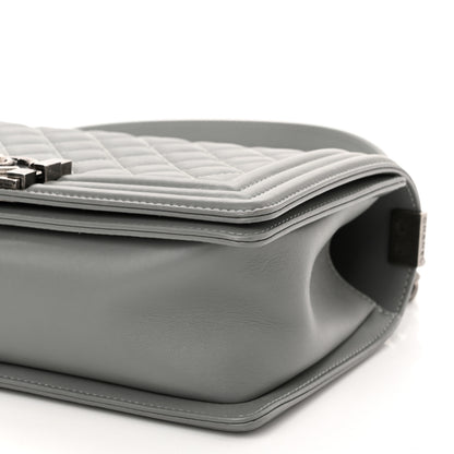 Chanel Lambskin Quilted Medium Boy Flap Grey 9 of 10