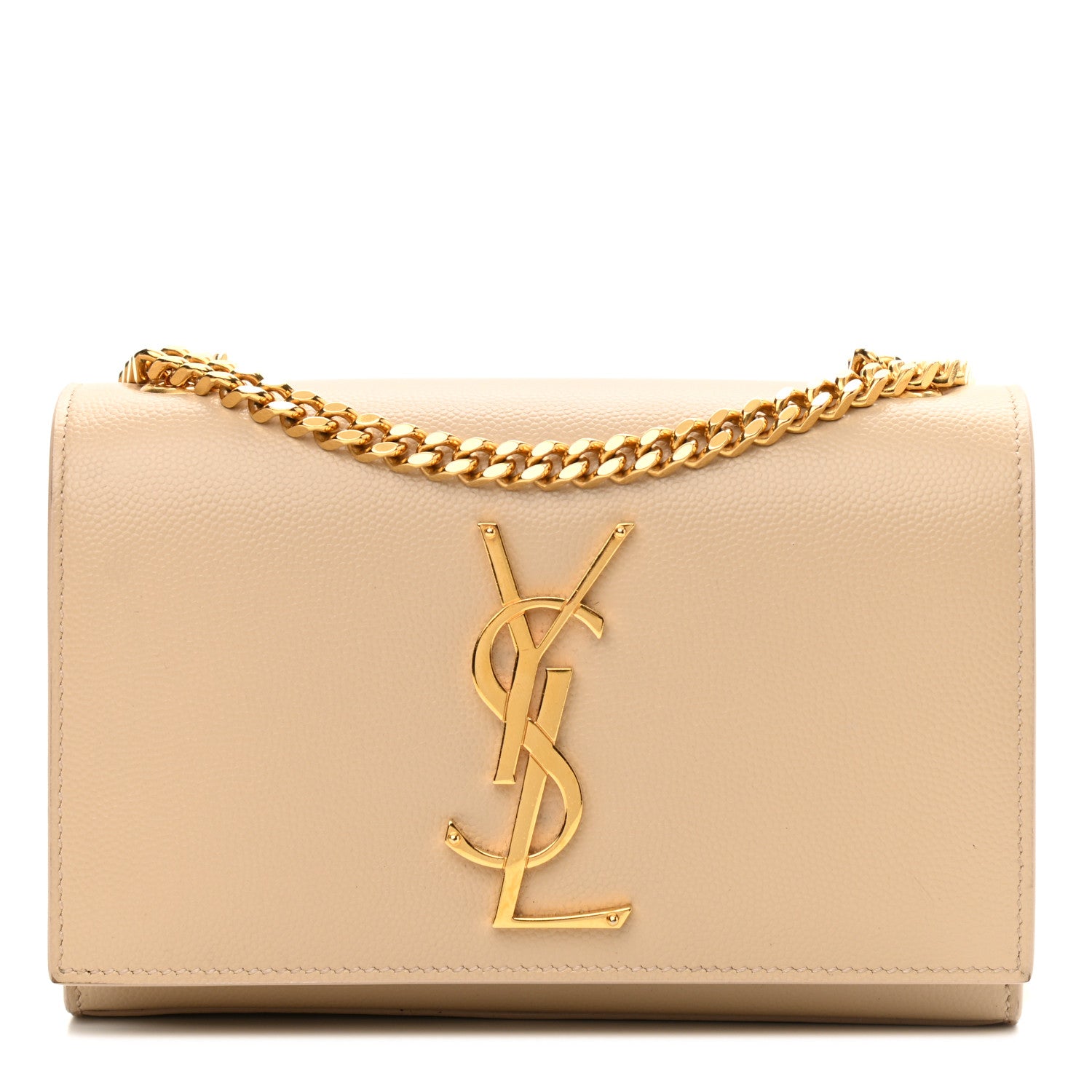 Saint Laurent Grain De Poudre Small Monogram Kate Satchel Nude Powder 1 of 15