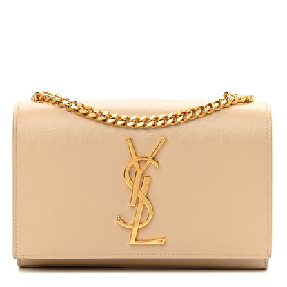 Saint Laurent Grain De Poudre Small Monogram Kate Satchel Nude Powder 1 of 15