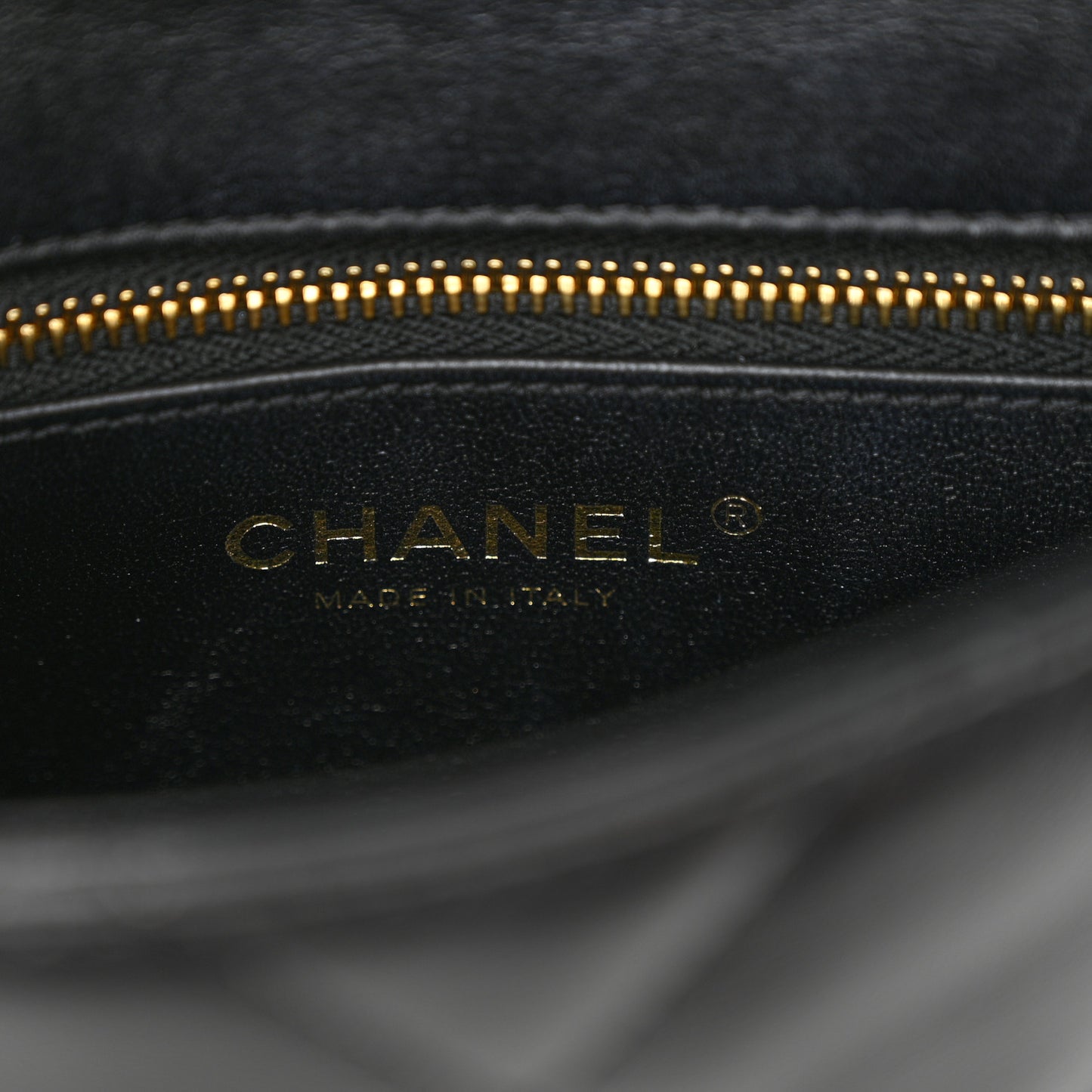 Lambskin Resin Quilted Top Handle Flap Black