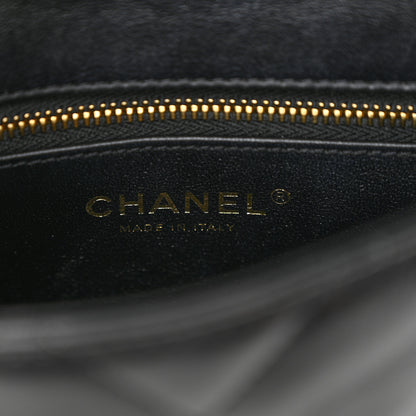 Chanel Lambskin Resin Quilted Top Handle Flap Black 6 of 10