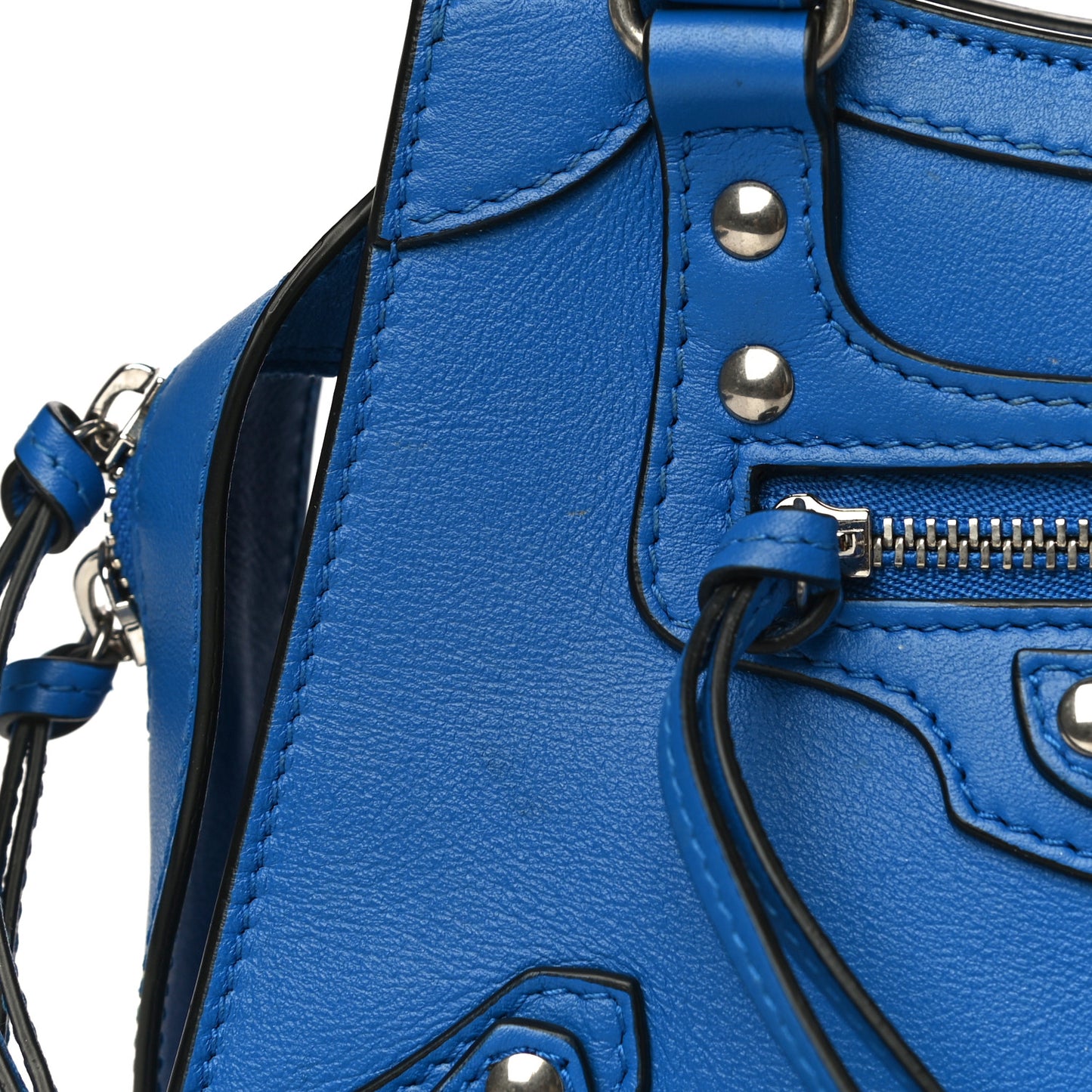 Smooth Calfskin Neo Classic Silver Hardware Mini City Bleu