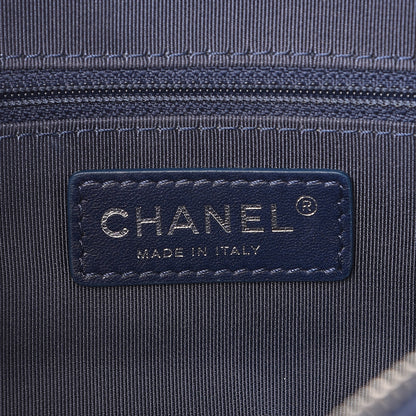 Chanel Crumpled Calfskin Quilted Medium Casual Rock Flap Navy 6 of 8