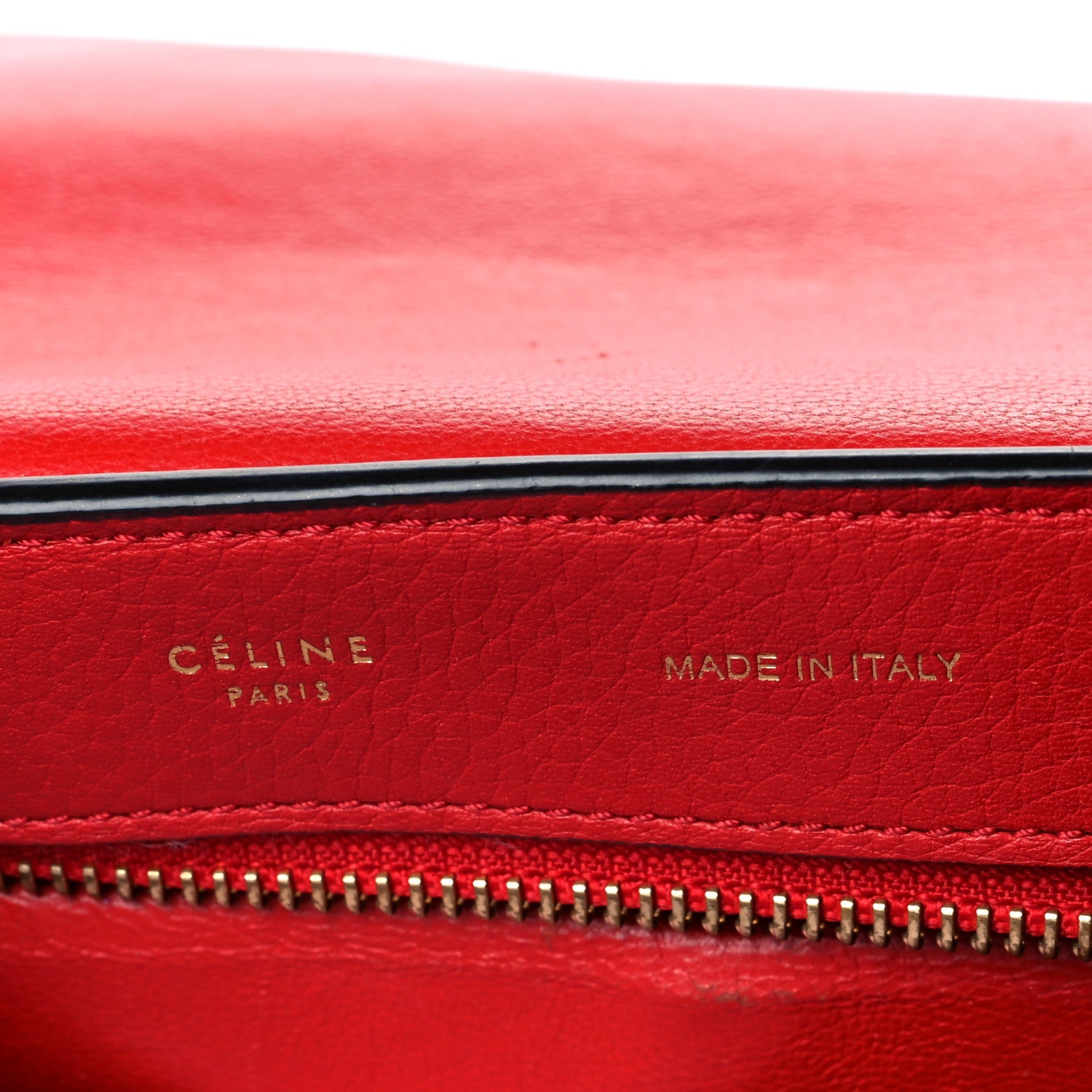 Celine Drummed Calfskin Suede Medium Trapeze Coquelicot 6 of 19