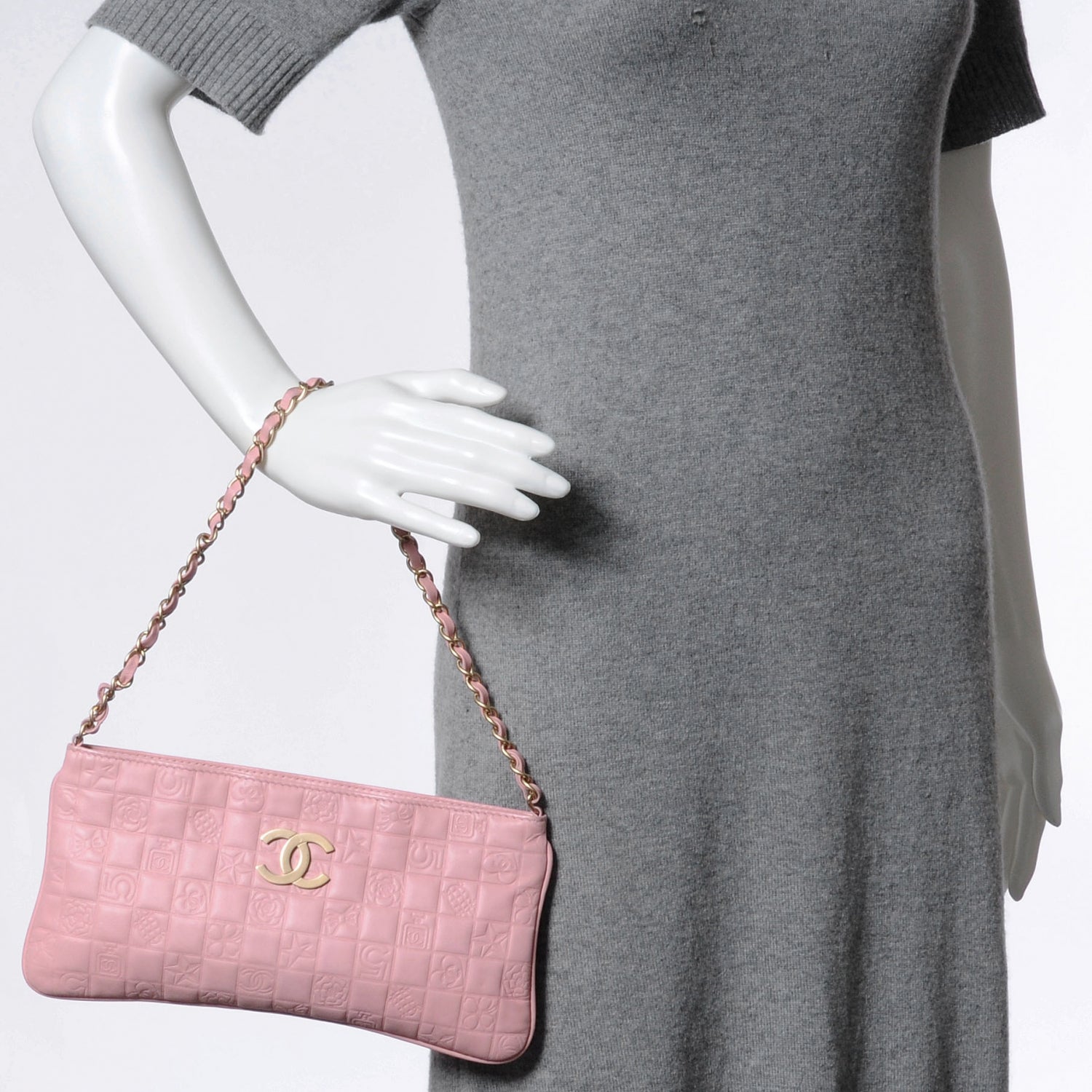 Chanel Lambskin Precious Symbols Pochette Pink 2 of 7