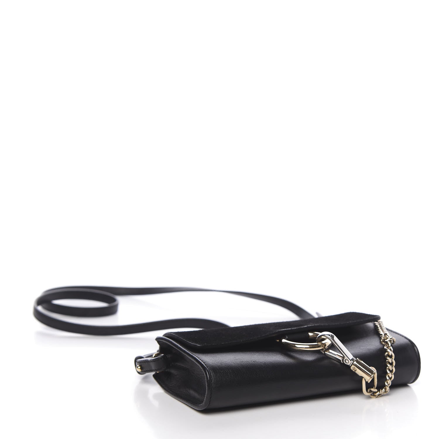 Chloe Suede Calfskin Mini Faye Shoulder Bag Black 4 of 9