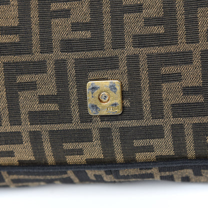 Fendi Fabric Jacquard FF 1974 Large Baguette Tobacco Moro Black 8 of 14